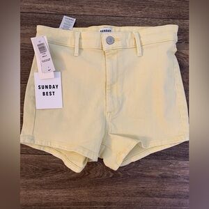 Sunday Best Girls yellow denim shorts NWT-0094